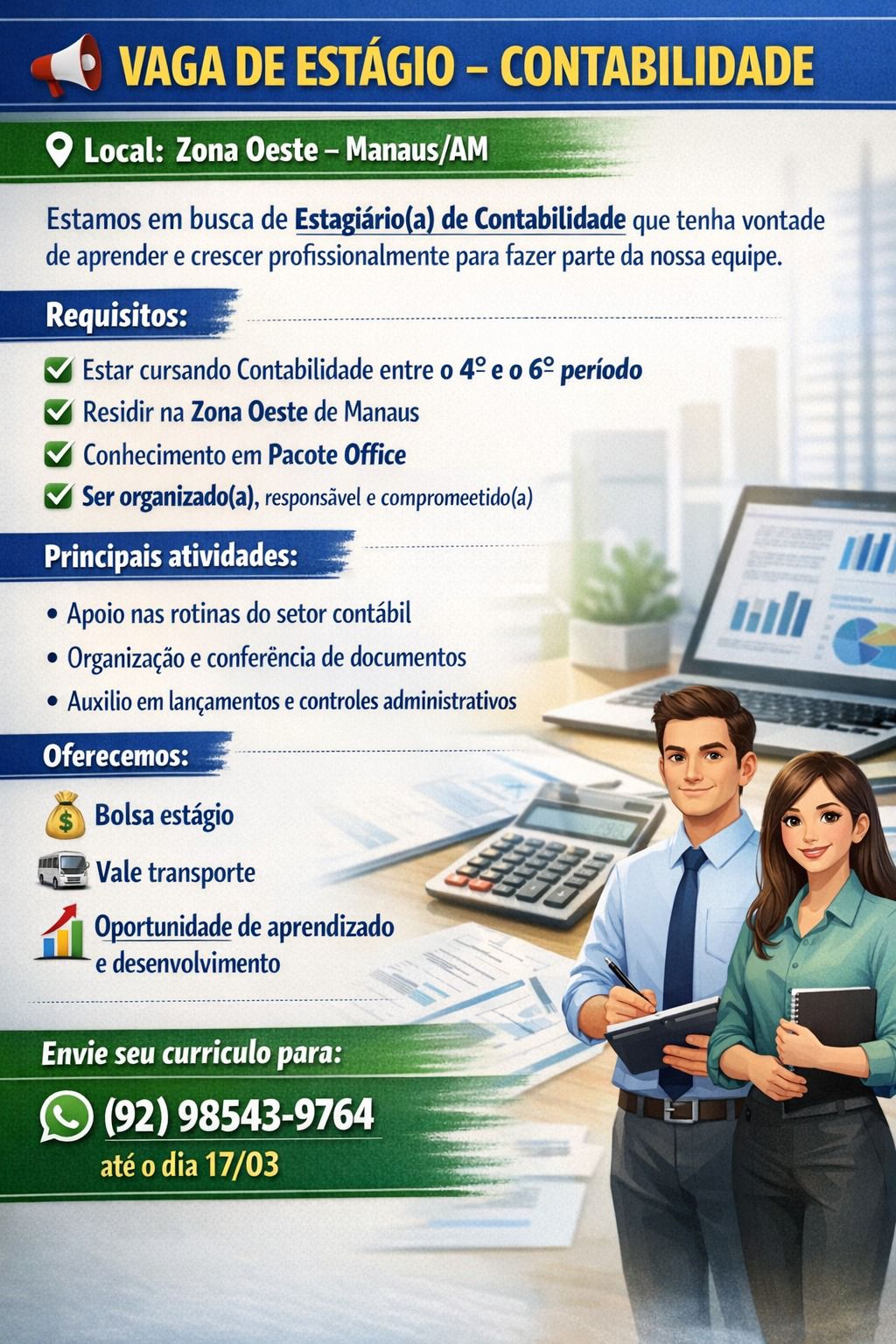 Estagiário fiscal contábil